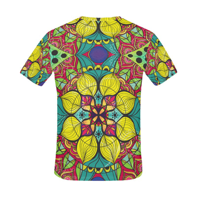 Hippie Mandala Bohemian Psychedelic Intricate Flor All Over Print T-Shirt for Men