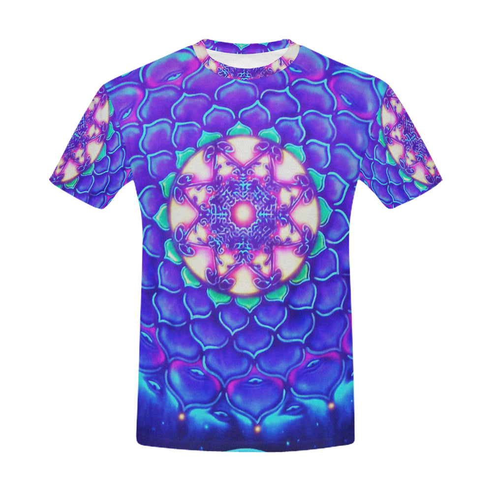 Hippie Mandala Bohemian Psychedelic Intricate Flor All Over Print T-Shirt for Men