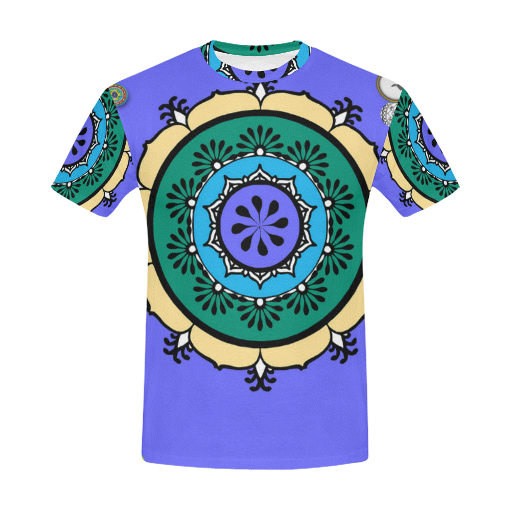 Hippie Mandala Bohemian Psychedelic Intricate Flor All Over Print T-Shirt for Men
