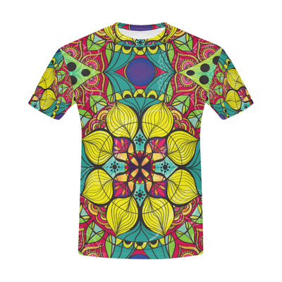 Hippie Mandala Bohemian Psychedelic Intricate Flor All Over Print T-Shirt for Men