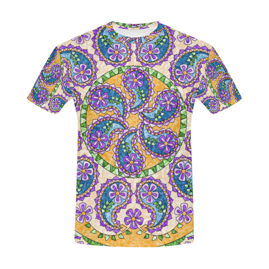 Hippie Mandala Bohemian Psychedelic Intricate Flor All Over Print T-Shirt for Men